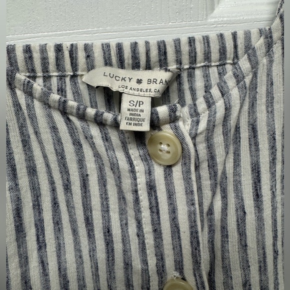 Lucky Brand Lana Button Front Dress in Blue Multi, Size: S - Picture 3 of 5